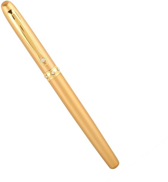 Craftacious Metal Body Golden Luxury Suit, Pocket Pen - Gifting, Personal, Office Use Ball Pen