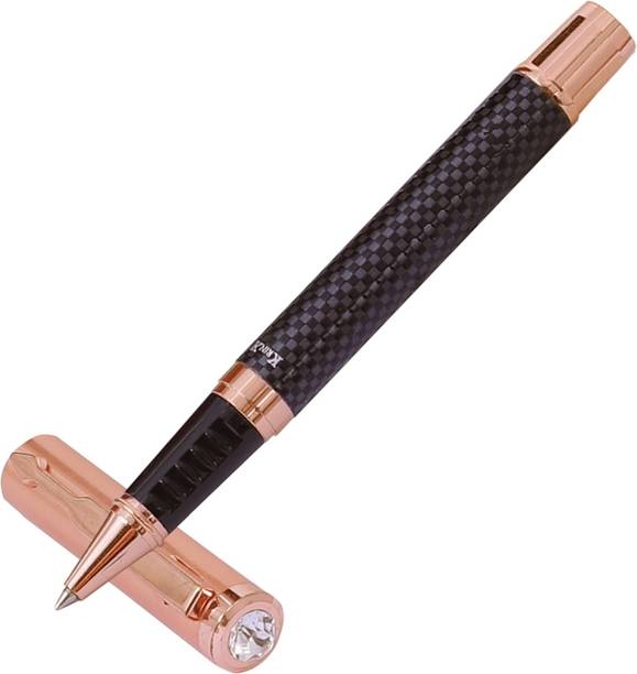 Krink Antique R049 metallic body in Black and Rose Gold Combination Big Diamond on cap Roller Ball Pen