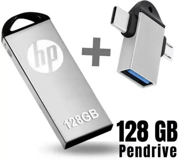 HP v220w 2IN1 OTG 128 GB Pen Drive Compatible with Desktop Computer, Mobile, Laptop, Tablet, Television USB 2.0 Metal Case