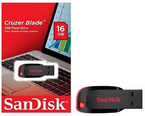 SanDisk SDSQUAB-16GB-GN16MN 16 GB Pen Drive Compatible with Desktop Computer, Mobile, Desktop Computer, Audio Player USB 2.0 Plastic Case