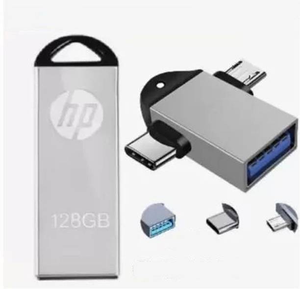 HP v220w 2IN OTG 128 GB Pen Drive Compatible with Laptop USB 2.0 Metal Case