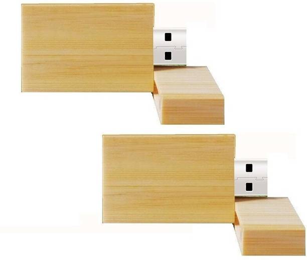KBR PRODUCT 1+1 combo unique design wooden rectangle shape USB 2.0 media storage device 16 GB Pen Drive Compatible with Gaming Console, Desktop Computer, Audio Player, Television, Laptop USB 2.0 Plastic Case