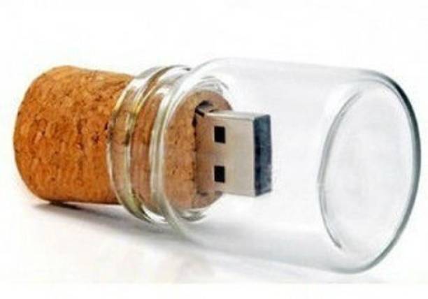KBR PRODUCT Crystal massage bottle glass jar 4gb USB 2.0 pendrive 4 GB Pen Drive Compatible with Gaming Console, Desktop Computer, Audio Player, Television, Laptop USB 2.0 Metal Case