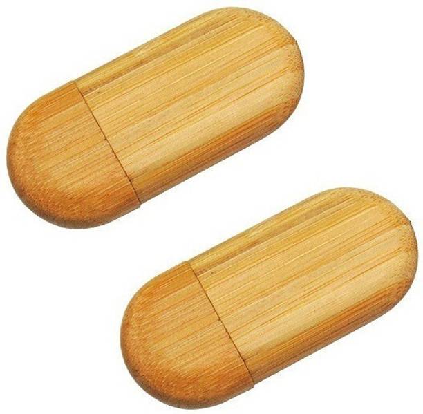 KBR PRODUCT 1+1 combo fancy wooden oval shape high speed USB 2.0 data storage device 8 GB Pen Drive Compatible with Gaming Console, Desktop Computer, Audio Player, Television, Laptop USB 2.0 Plastic Case