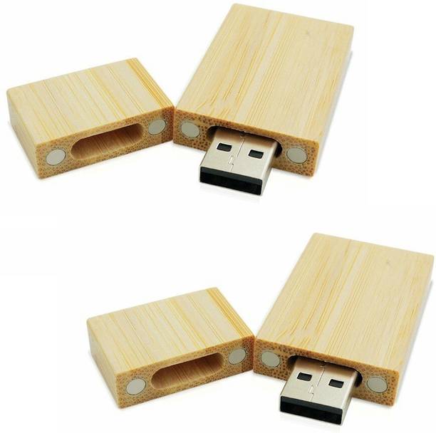 KBR PRODUCT 1+1 combo fancy wooden rectangle shape USB 2.0 storage device 8 GB Pen Drive Compatible with Gaming Console, Desktop Computer, Audio Player, Television, Laptop USB 2.0 Plastic Case