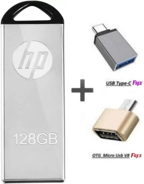 HP MT Flash Drive 128 GB Pen Drive Compatible with Audio Player, Desktop Computer, Gaming Console, Laptop, Mobile, Netbook, Tablet USB 2.0 Metal Case