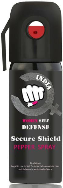SECURE SHIELD Ultra Strong Women Self Defence Pepper Spray for Safety/Protection, Compact Size with Clip | Max Protection - 45 shots | 55 ml Pepper Stream Spray