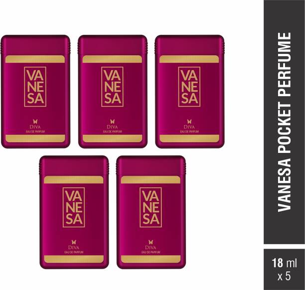 VANESA Diva Pocket Perfume Combo Set Of 5 X 18 ml Perfume  -  90 ml