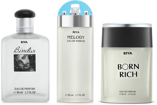 रिया Bindas & Melody Sea Green & Born Rich Eau De Perfume Pack Of 3 50 ML Each Eau de Parfum  -  150 ml