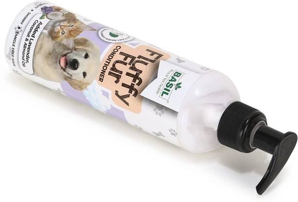 BASIL FLUFFY FUR CONDITIONER 300ML Anti-itching ADDED LAVENDER COCONUT & ALMOND OIL Dog Shampoo