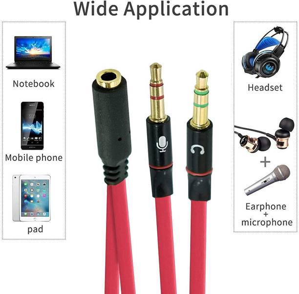 ENMORA Multicolor Audio Splitter Cable, 2 Male to 1 Female YGH4 Phone Converter