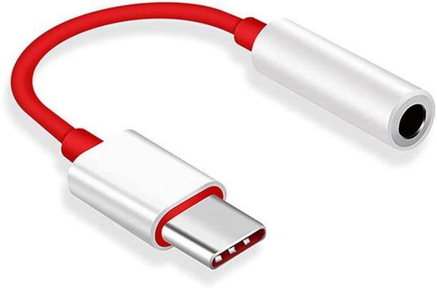 ankSONline Red Type C to 3.5mm Headphone Adapter for OnePlus 10, OnePlus 10R Phone Converter