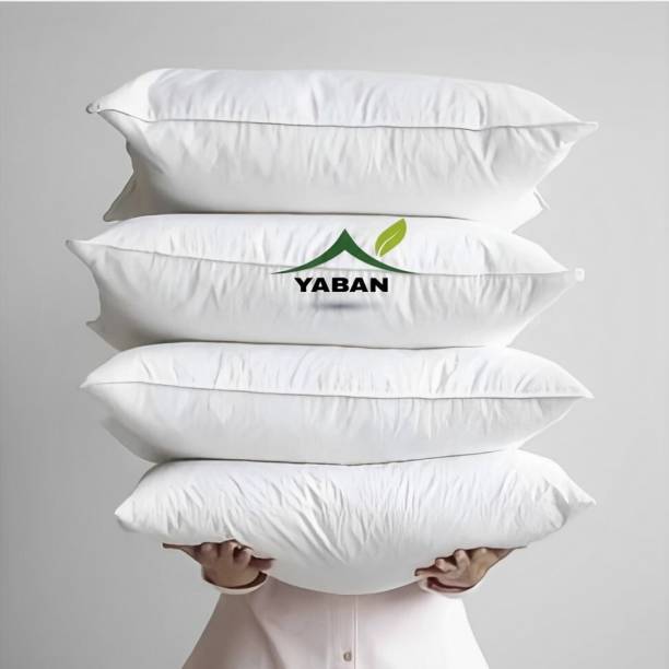 YABAN LUXURY Cotton Solid Sleeping Pillow Pack of 4