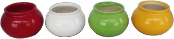 नातुरहयल SMALL MATKI SHAPE CERAMIC POT प्लांट कंटेनर सेट