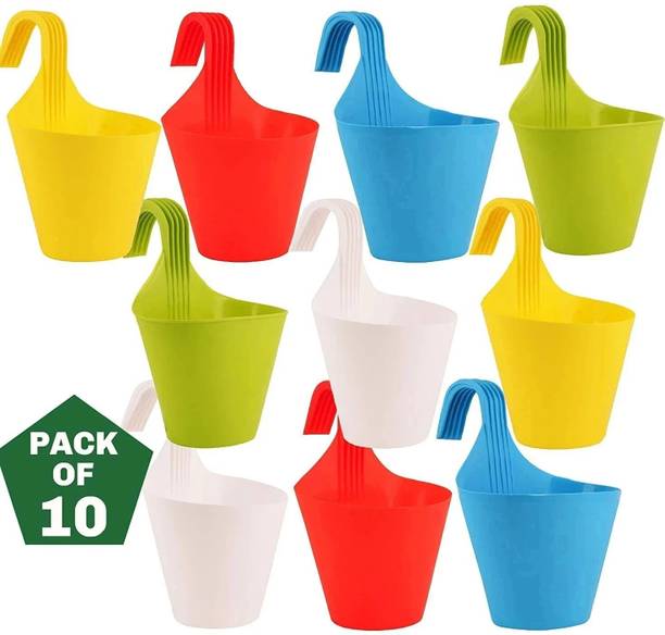 GROOT Hanging/Railing Pots for Flower Ideal for Outdoor Balcony Plant Container Set