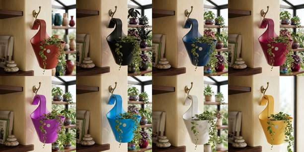 bee positive Hanging Bloom Pot Plant Container Set