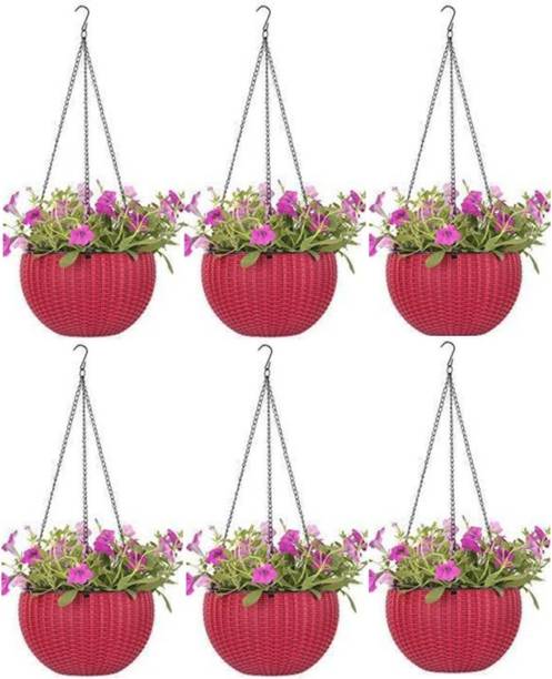 WZZA Hanging Euro Basket Flower Pot Plant Container Set