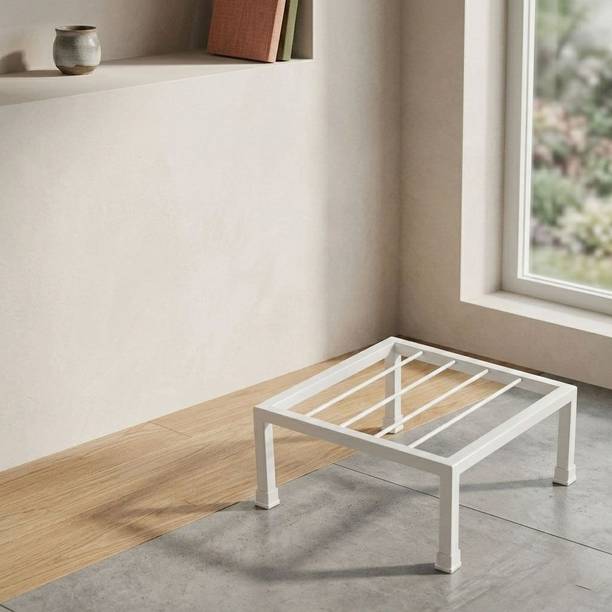 Mishraplants28 Metal Plant Stand for Indoor/Outdoor Heavy Pots - Square White (1 Pcs) Plant Container Set