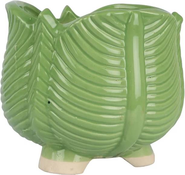 agarwals enterprises MEDIUM GOBHI SHAPE CERAMIC POCERAMIC POT Plant Container Set