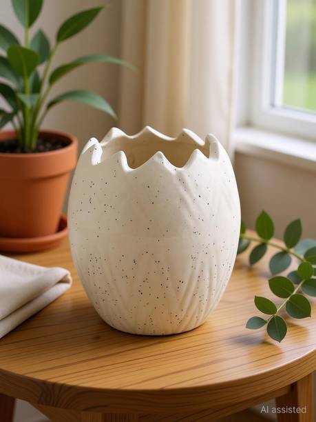 NATUREHEAL UPPER CUT OVAL SHAPE CERAMIC POT Plant Container Set