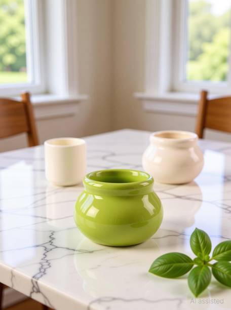 NATUREHEAL SMALL MATKI SHAPE CERAMIC POT Plant Container Set
