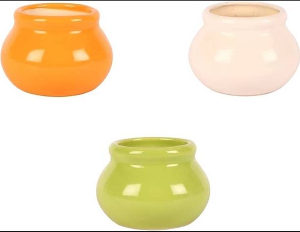 NATUREHEAL SMALL MATKI SHAPE CERAMIC POT Plant Container Set