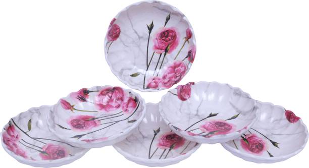 फीस्ट Melamine(406) Round 6 Inch Snacks Saucer/Plate set Capacity 400 ml क्वार्टर प्लेट