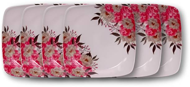 CARNIVAL SQUARE LITO MODEL NO-003, 7 INCH HALF PLATE SET 6 PCS OF MELAMINE Dinner Plate