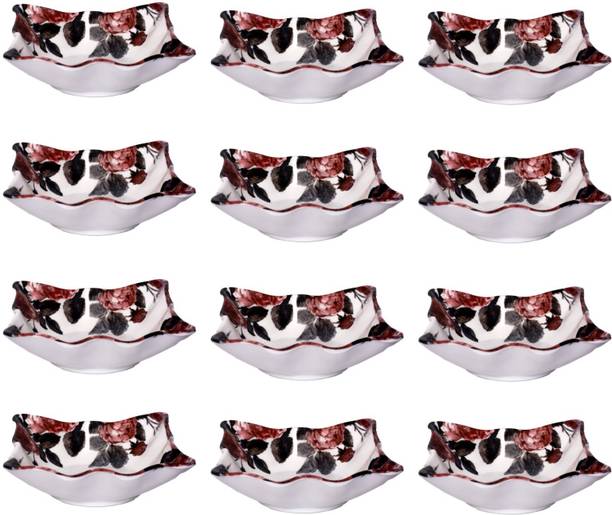 Feast Melamine 5 Inch Beautyful (611)Stylish Snacks Plate Set 12 Pcs Quarter Plate