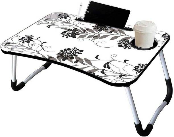 VRTREND Multipurpose Foldable with Cup Holder, Study Wood Portable Laptop Table