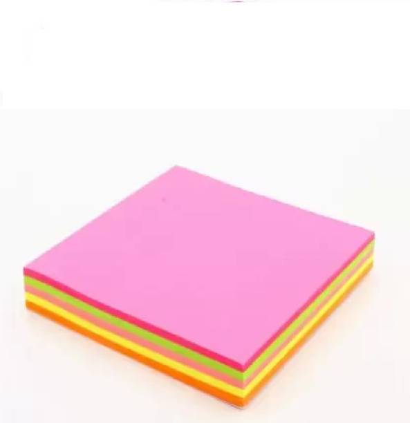 A Little Swage fluorescent paper Self-Adhesive and Removeable Sticky notes pad 100 Sheets Regular, 5 Colors