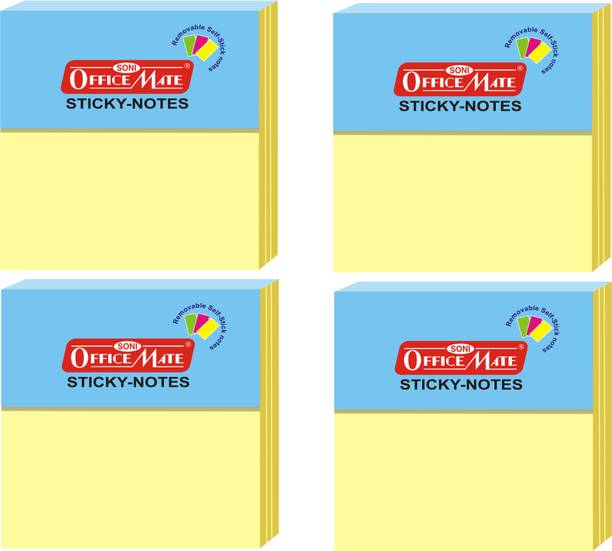 Soni Officemate Sticky Note Pads Pastel Paper 76 x 76 - (Pack of 4) 100 Sheets Pastel Paper, 4 Colors