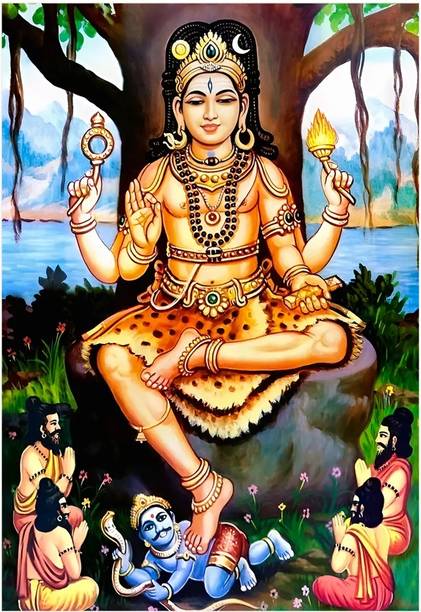 PixelAura 50 cm God dakshinamurthy wall sticker Self Adhesive Sticker