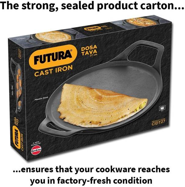 Hawkins Cast Iron Flat Dosa Tawa/Roti Tawa CIDT27, Tawa...