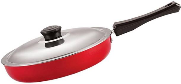 NIRLON Chef Classic Aluminum 3layer Nonstick Coated Eco Frying Pan 24 cm with Stainless Steel Lid Capacity 2 Litre Fry Pan 24 cm diameter with Lid 2 L capacity