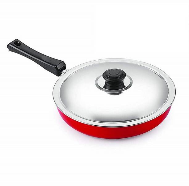 HM EVOTEK Non Stick Fry Pan With Stainless Steel Lids And Handle FP-53 Curry Pan 23 cm diameter with Lid 1.5 L capacity