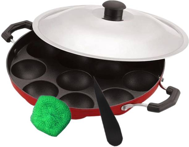 Tattva Appam Pan With Lid Paniarakkal with Lid 0.5 L capacity 12 cm diameter