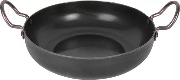 My Store Traditional Cooking Excellence: Heavy-Duty Cast Iron Deep Kadhai - 7 Inch Kadhai 18.5 cm diameter 1 L capacity