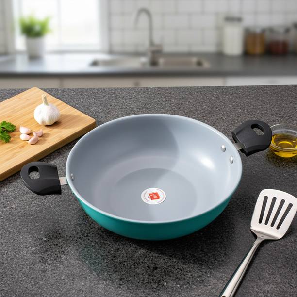 LAZYwindow Nonstick Big Kadhai 26 cm diameter 3 L capacity