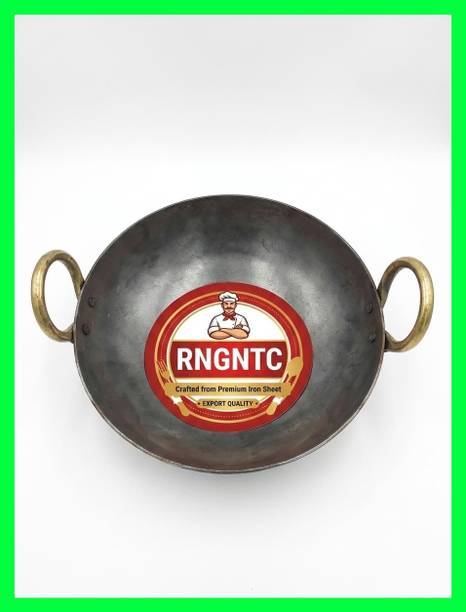 RNGNTC EE Premium Heavy Iron Induction Kadai with Dual Handles Kadhai 20 cm diameter 1 L capacity