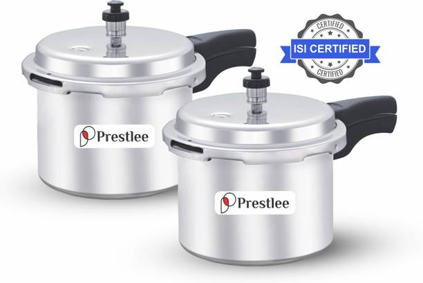 Prestlee DELUXE 3, 3 Liter Aluminium Outerlid Pressure Cooker Combo 3 L, 3 L प्रेशर कुकर एंड प्रेशर पैन