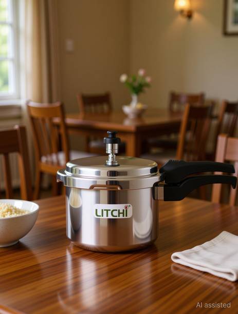 Litchi Aluminium Outerlid IB 3 L Outer Lid Induction Bottom Pressure Cooker