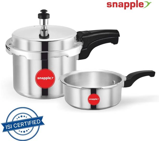 Snapple 3 Liter + 2 Liter Pressure Cooker Combo Pack ISI Certified 5 Years Warranty 3 L, 2 L Pressure Cooker