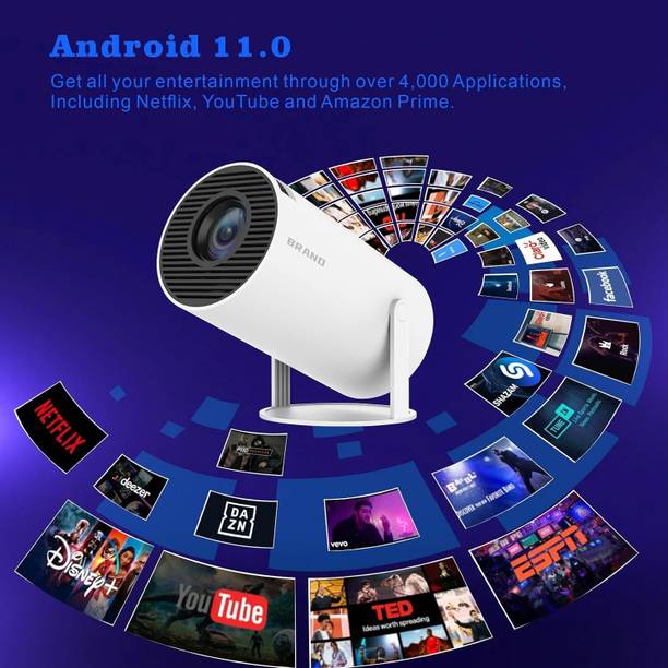 4uonly Portable Mini Projector, 4K 1080P Full HD Projector FVG16 (2200 lm / Remote Controller) Portable Projector