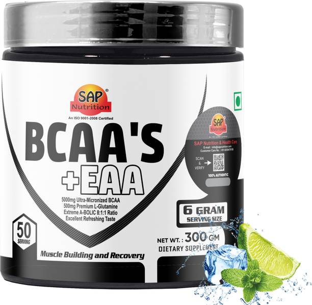 SAP Nutrition BCAA Supplement- Pre/Post & Intra Workout Supplement For Muscle Recovery BCAA