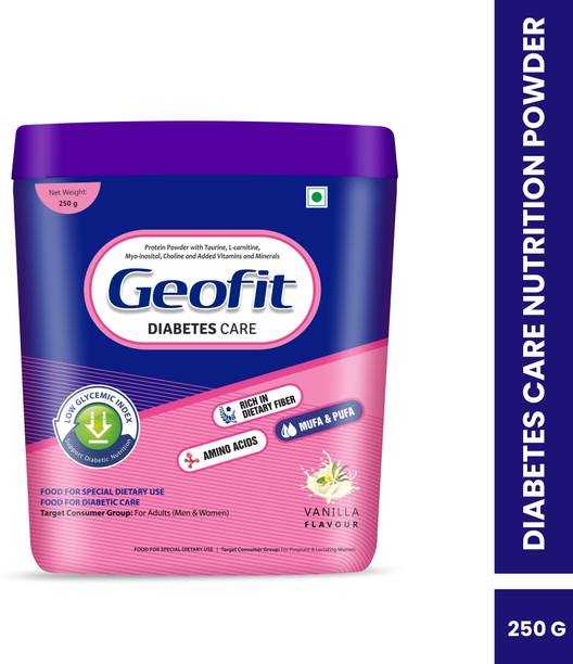 GEOFIT Diabetes Care Protein Powder Vanilla Flavour | Supports Gut Health & Digestion Protein Blends