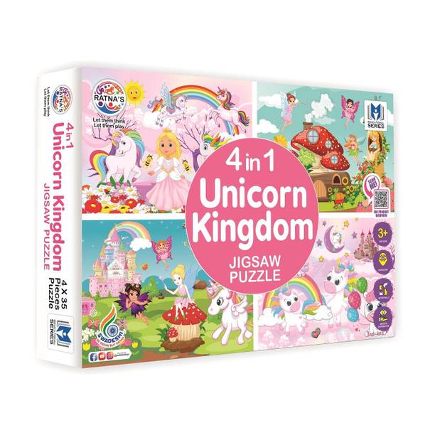 Ratnas 4 In 1 Unicorn Kingdom Jigsaw puzzle for kids