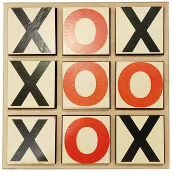 PopPlop Classic Tic Tac Toe Toy Game Zero and Cross Game Wooden Tic Tac Toe Game for Kid
