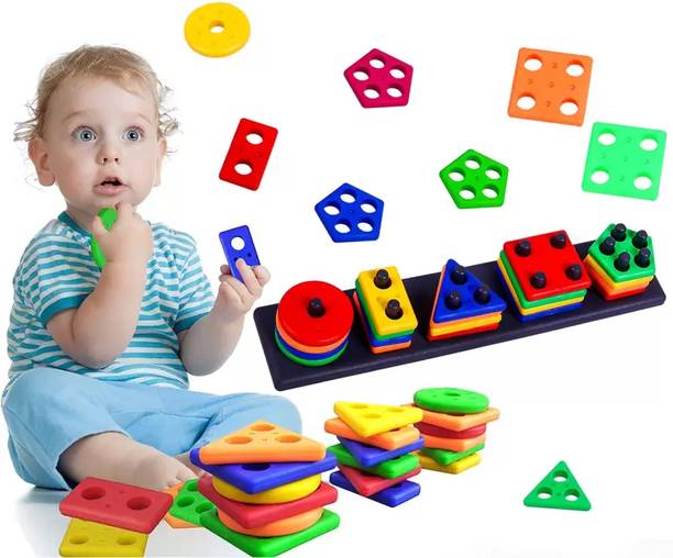 बोजिका Learning Educational Geometric Color & Shape Sorter Puzzle