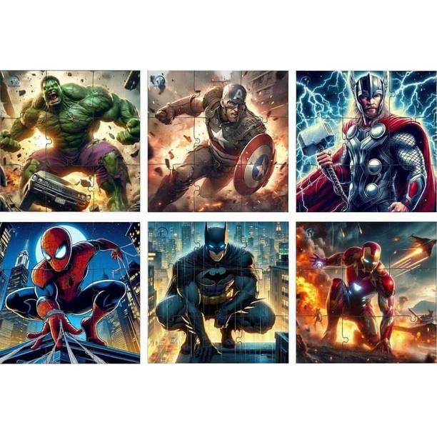 pentamark Marvelous Avengers Jigsaw Puzzle Toy for Kids 6 in 1 Puzzle Set